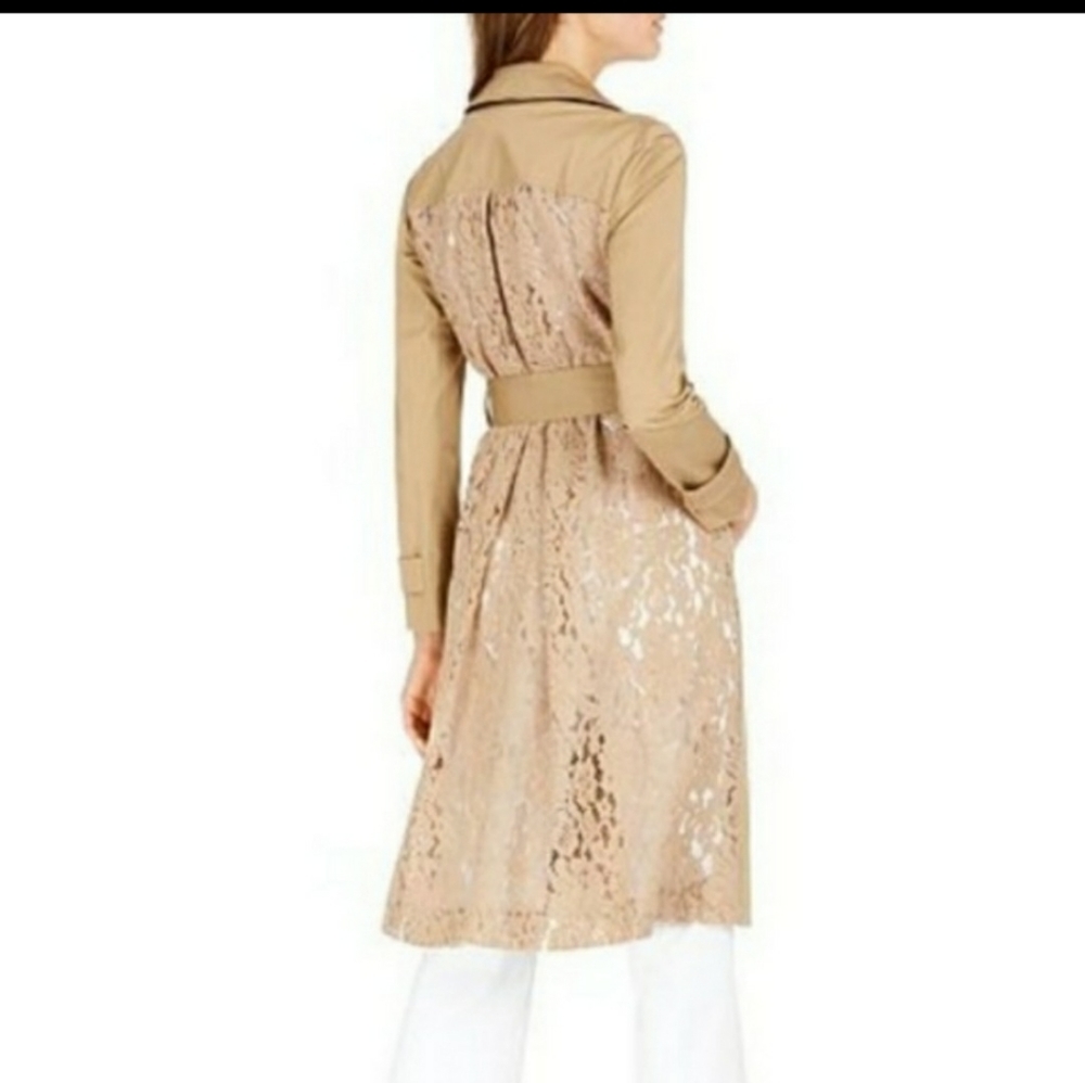 INC Trench Coat w/ Lace Back Plus